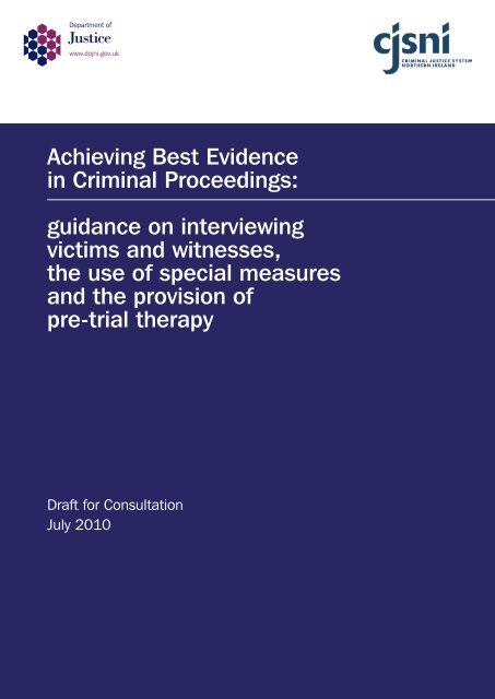 Draft Achieving Best Evidence Guidance - Department of Justice